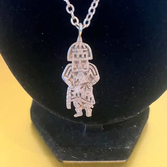 Authentic Handcrafted Katchina Dancer Native American Hopi 925 Necklace/Pendant - Picture 1 of 8